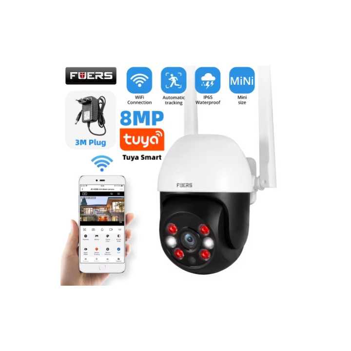 Fuers 5MP 8MP 10MP caméra IP Tuya intelligente extérieure sécurité à domicile suivi automatique caméra de détection humaine WIFI