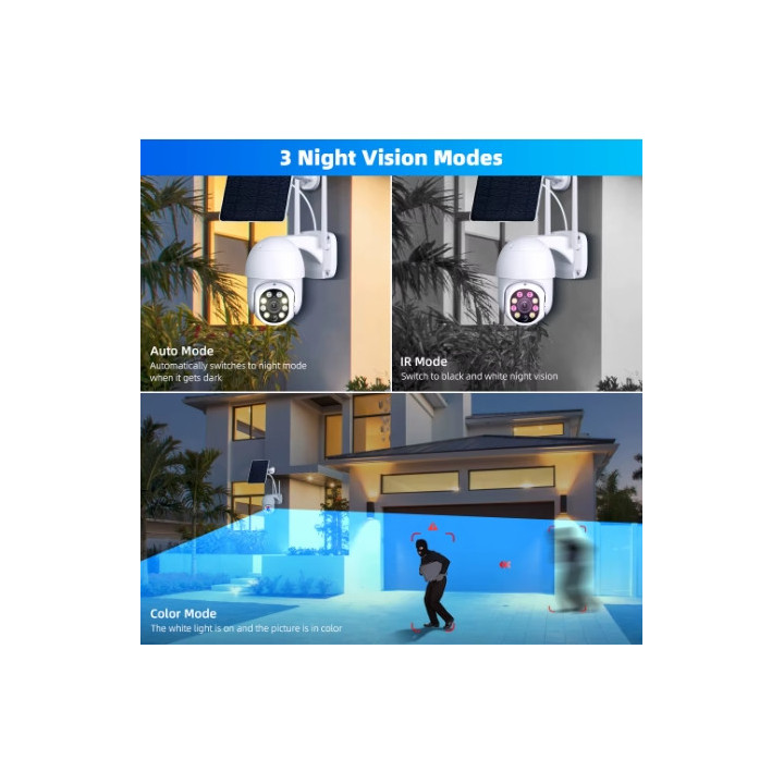 Caméra surveillance sans fil Solaire