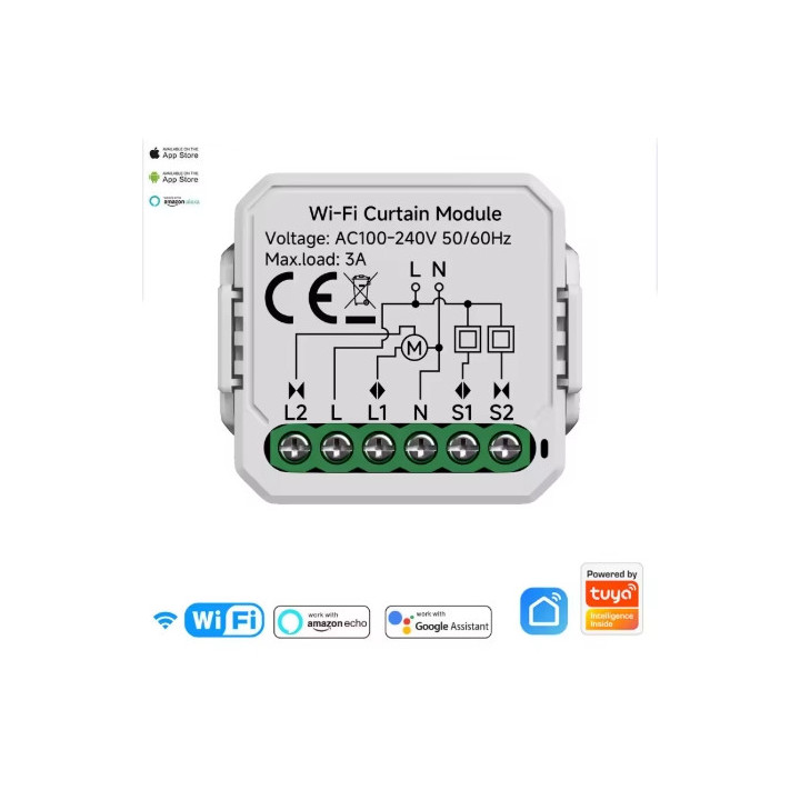 Module de contrôleur de volet roulant intelligent sans fil -Wifi