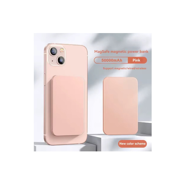 Batterie Externe Rose Magnétique