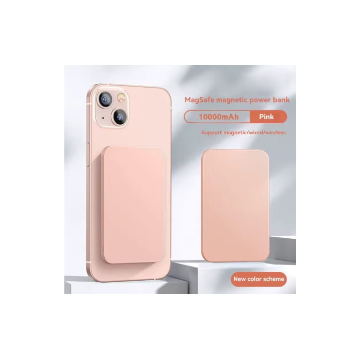 Batterie Externe Rose Magnétique