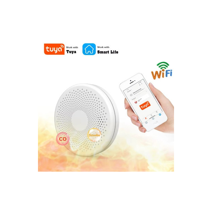 Détecteur de fumée et monoxyde de carbone 2-en-1 connecté