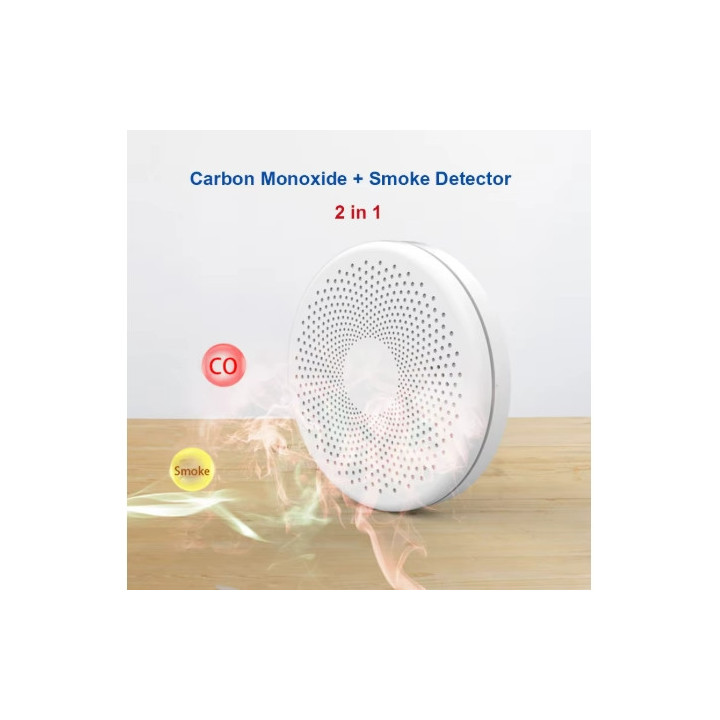 Détecteur de fumée et monoxyde de carbone 2-en-1 connecté