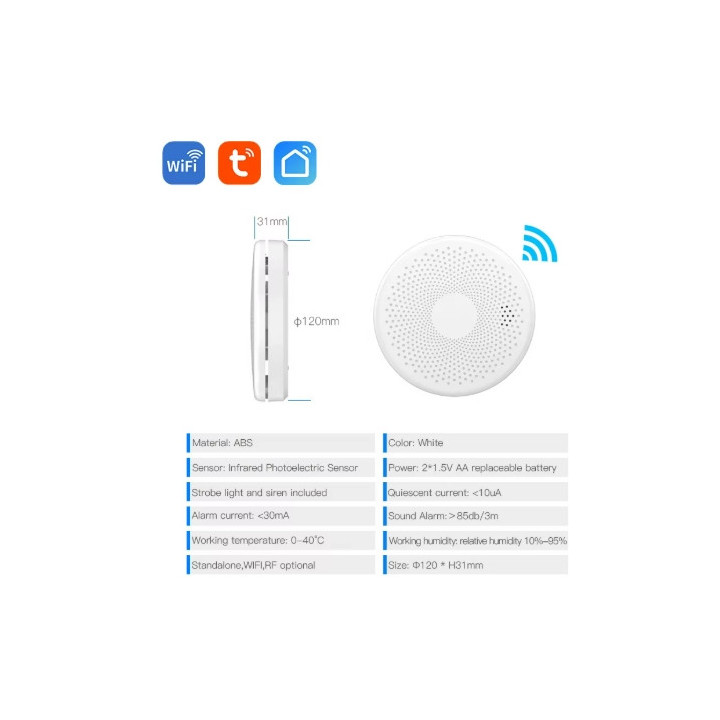 Détecteur de fumée et monoxyde de carbone 2-en-1 connecté
