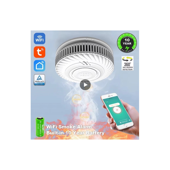 Détecteur de Fumée WiFi Compatible Smart Life & Tuya