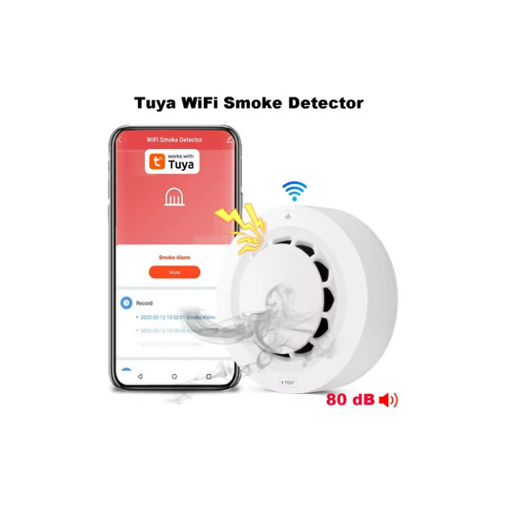 Détecteur de Fumée WiFi Smart Life Tuya Connecté