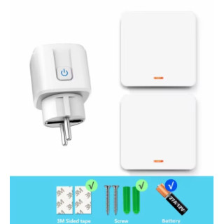 Prise intelligente sans fil avec 2 interrupteurs mural